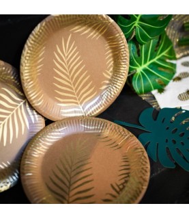 Assiettes Tropi Chic Kraft Palmier