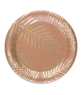 Assiettes Tropi Chic Kraft Palmier