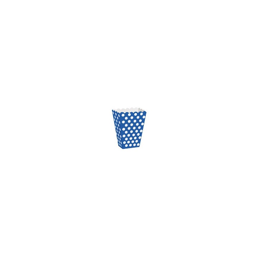 8 Royal Blue Polka Dots Treat Boxes