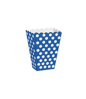 8 Royal Blue Polka Dots Treat Boxes