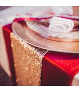 Rose Gold Sequins Table Runner