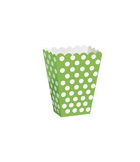 8 Lime Polka Dots Treat Boxes