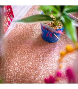Shiny Glitter Rose Gold Table Runner