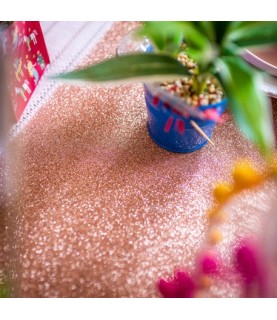 Shiny Glitter Rose Gold Table Runner