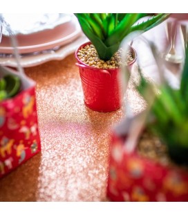 Shiny Glitter Rose Gold Table Runner