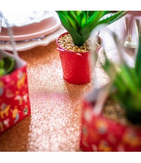 Shiny Glitter Rose Gold Table Runner