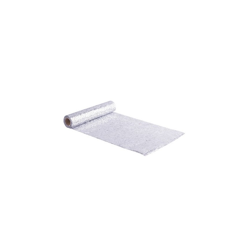 Dainty Silver Glitter Table Runner