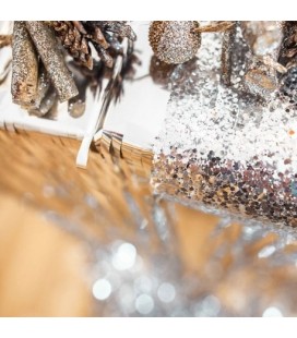 Dainty Silver Glitter Table Runner