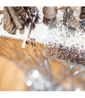 Dainty Silver Glitter Table Runner