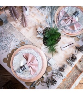 Dainty Silver Glitter Table Runner