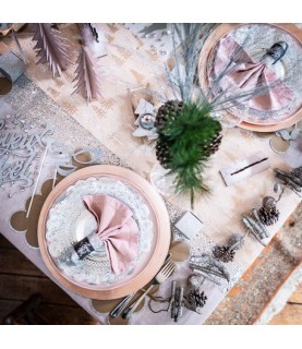Dainty Silver Glitter Table Runner