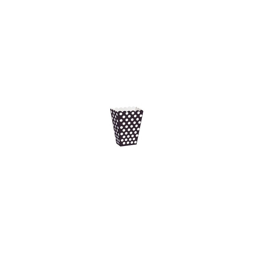 8 Black Polka Dots Treat Boxes