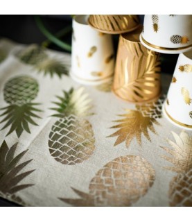 Champagne Pineapple Flocking Table Runner
