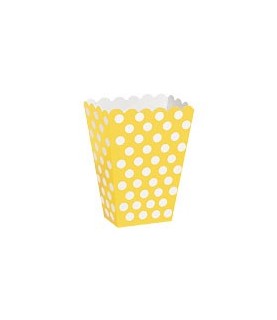 8 Yellow Polka Dots Treat Boxes