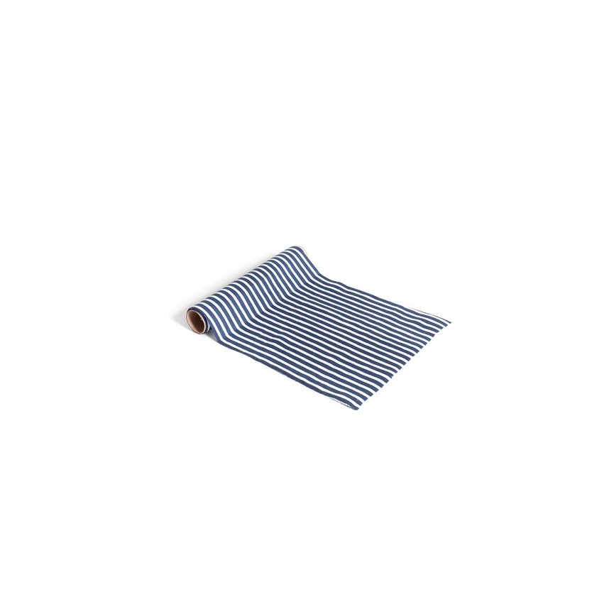 Blue & White Striped Table Runner