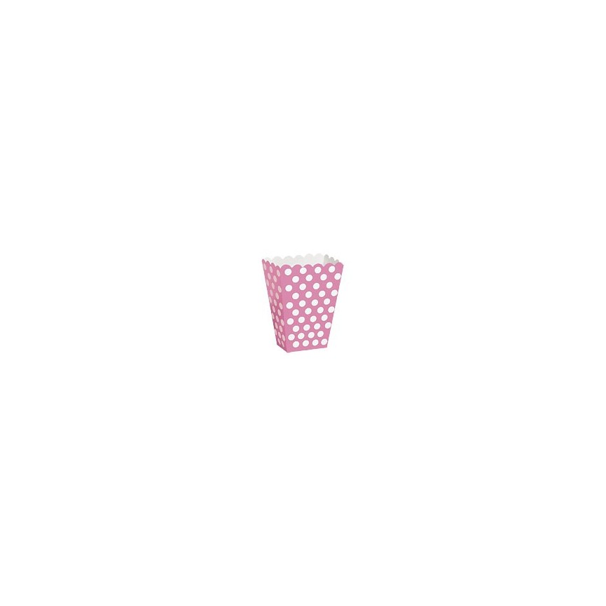 8 Magenta Polka Dots Treat Boxes