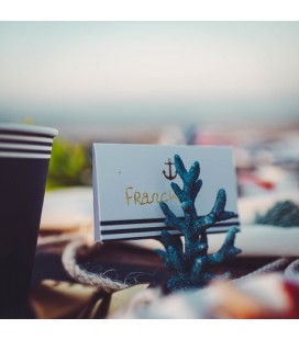 2 Blue Coral Place Card Holder