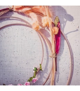 Rose Gold Metal Round Wreath Hoop 40cm