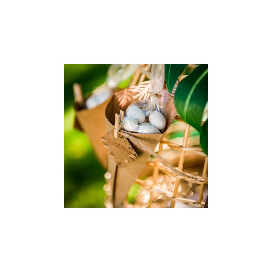10 Rose Gold Fern Karft Cones