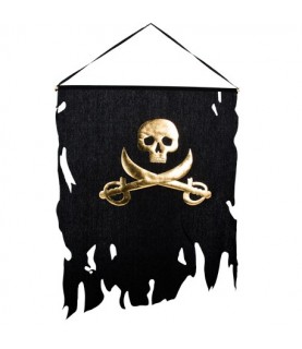Gold & Black Pirate Flag