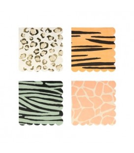 Large Napkins with patterns of Savannah Animals