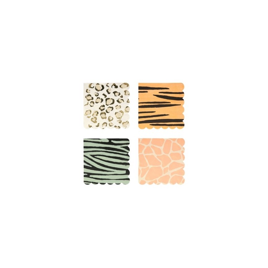 Large Napkins with patterns of Savannah Animals Large Napkins with patterns of Savannah Animals