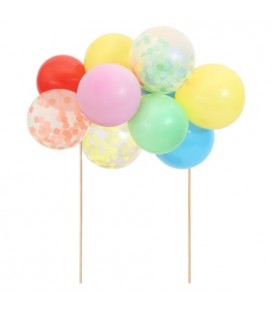 Cake Topper Kit with Arch of Rainbow Balloons