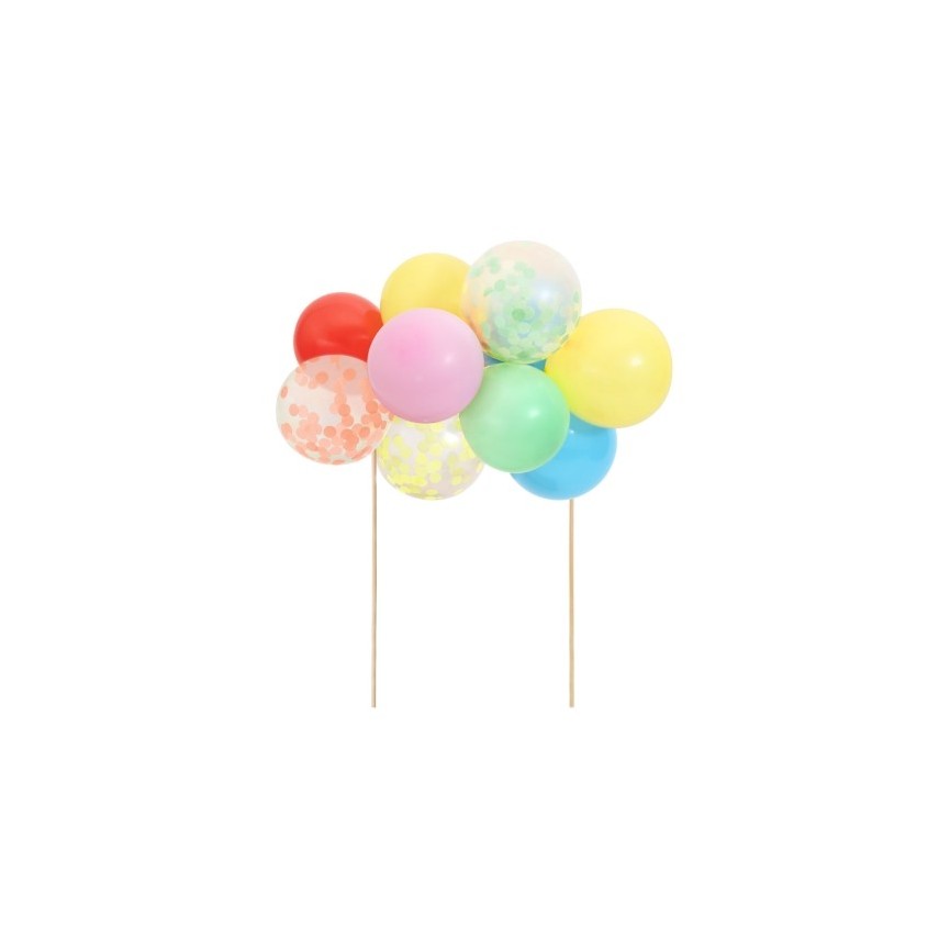 Cake Topper Kit with Arch of Rainbow Balloons
