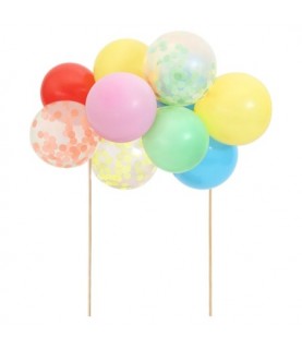 Cake Topper Kit with Arch of Rainbow Balloons