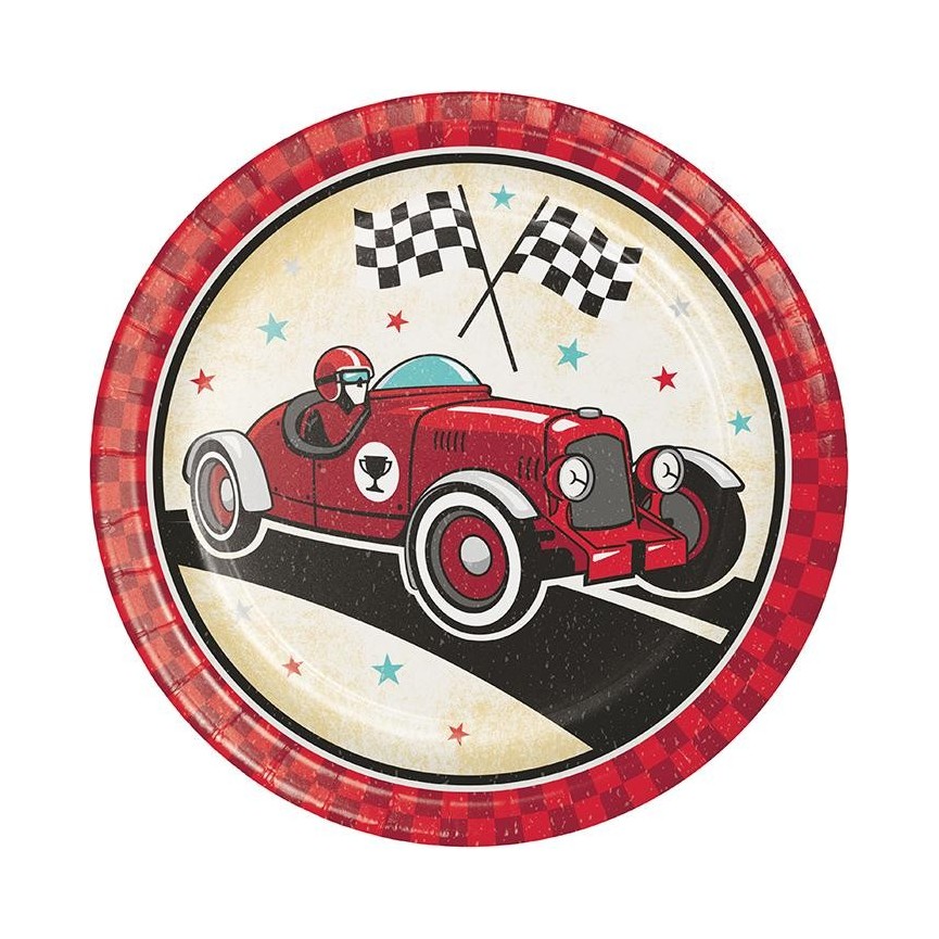 Grandes Assiettes Voiture de Course Vintage