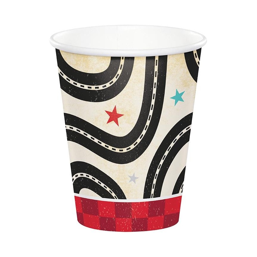 Vintage Race Car Paper Cups