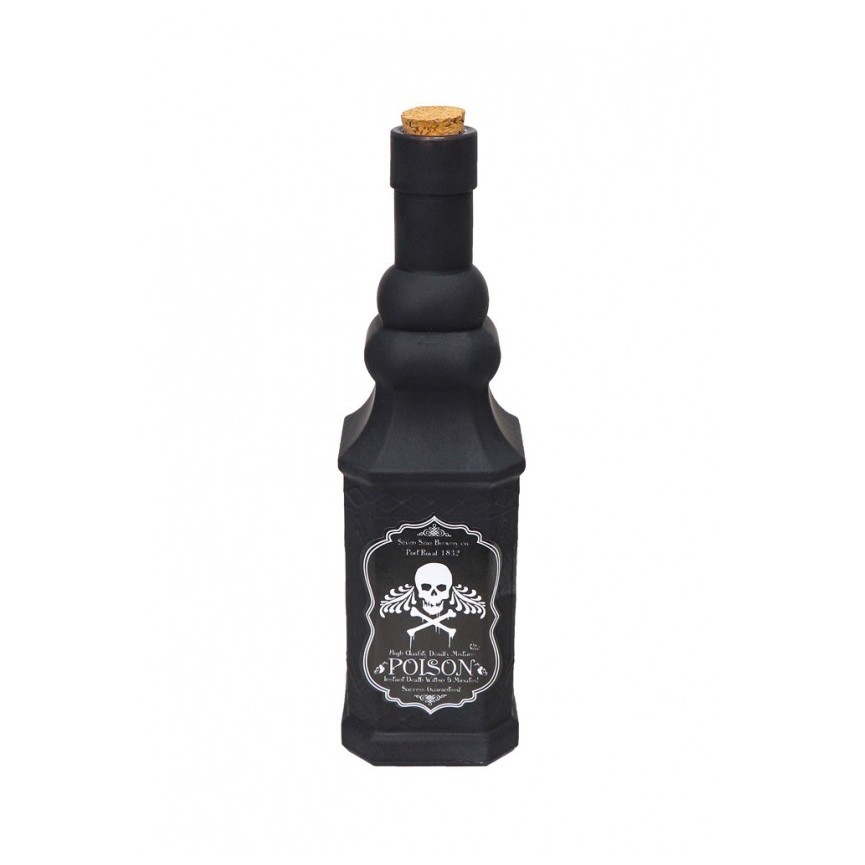 Black "Poison" Glass Bottle Black "Poison" Glass Bottle