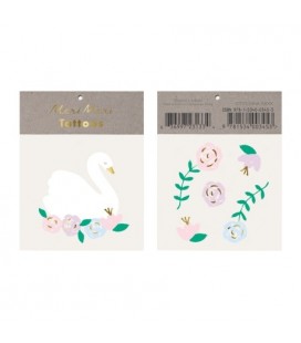 Swan & Flowers Tattoos