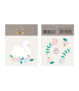 Swan & Flowers Tattoos