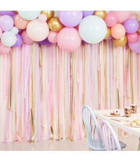 Pastel Streamers and Balloons Backdrop
