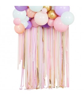 Pastel Streamers and Balloons Backdrop