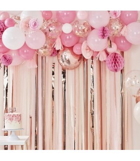 Hintergrunddeko Luftballon- & Rosettengirlande Blush
