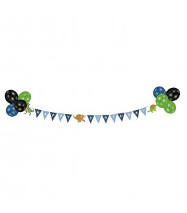 Dinosaur Banner with Balloons