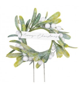 Cake Topper Noël Couronne de Gui