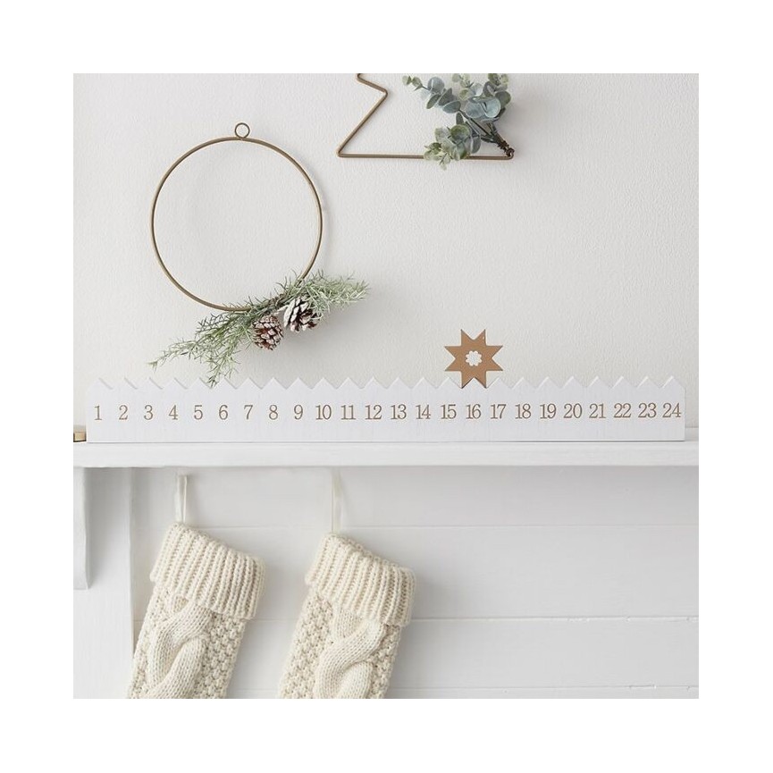Wooden Reusable Advent Calendar Star