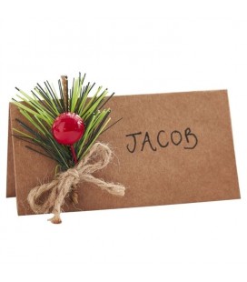 Cartes de Placement Kraft avec Feuillage