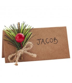 Cartes de Placement Kraft avec Feuillage