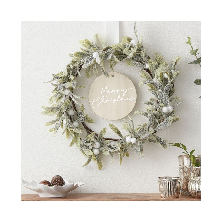Mistletoe Merry Christmas Door Wreath
