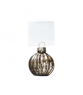 Silver Christmas Bauble Place Card Holder