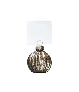 Silver Christmas Bauble Place Card Holder