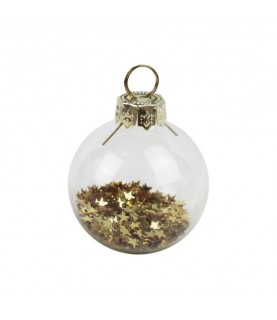 Gold Star Confetti Christmas Bauble Place Card Holder