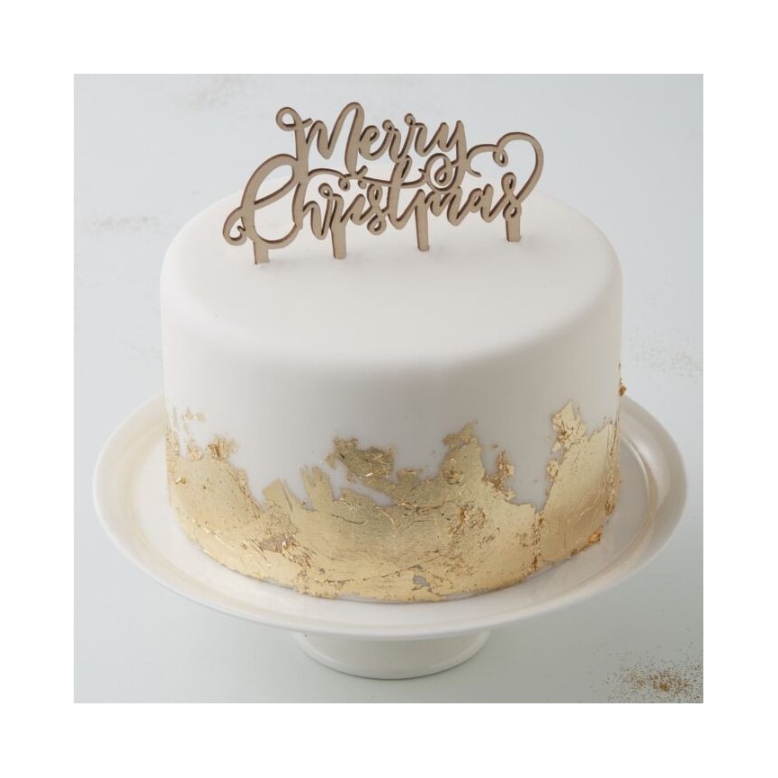 Wooden Merry Christmas Cake Topper Wooden Merry Christmas Cake Topper