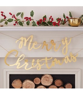 Gold Merry Christmas Bunting