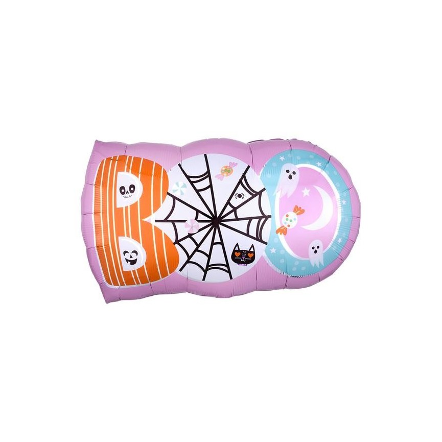 BOO Pink Halloween Folienballon