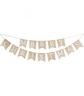 Hessian Burlap Merry Christmas Bunting